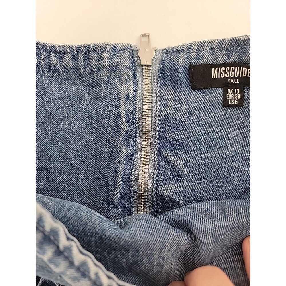 Missguided Tall High Waisted Corset Pleated Balloon Jeans Light Wash Size 6 - Picture 9 of 10